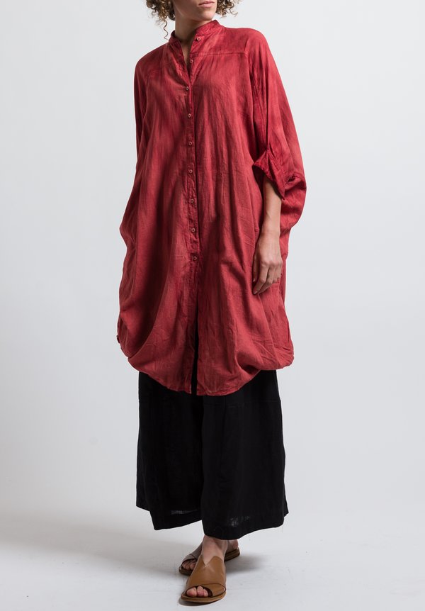 Gilda Midani Linen Square Dress in Flame	