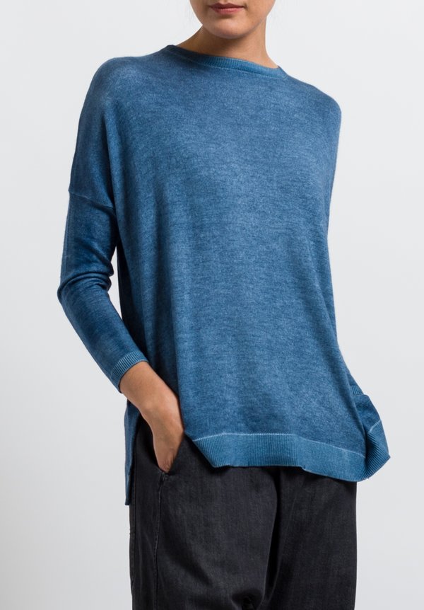 Avant Toi Cashmere/ Silk Relaxed Lightweight Sweater in Deep