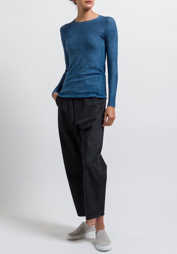 Avant Toi Cashmere/ Silk Fitted Crew Neck Sweater in Deep	