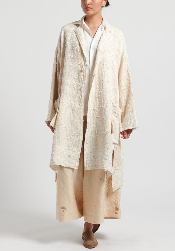 Kaval Hand Woven Stole Coat in Natural | Santa Fe Dry Goods