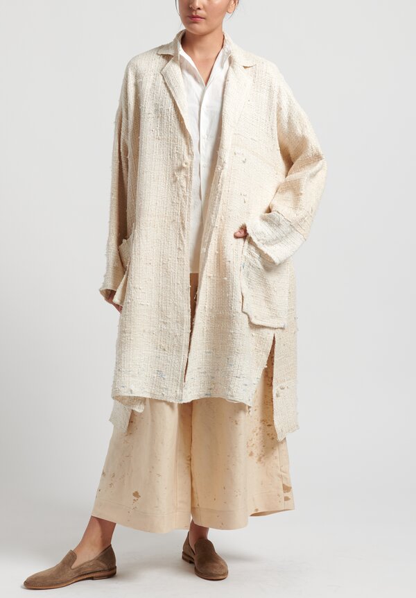 Kaval Hand Woven Stole Coat in Natural | Santa Fe Dry Goods
