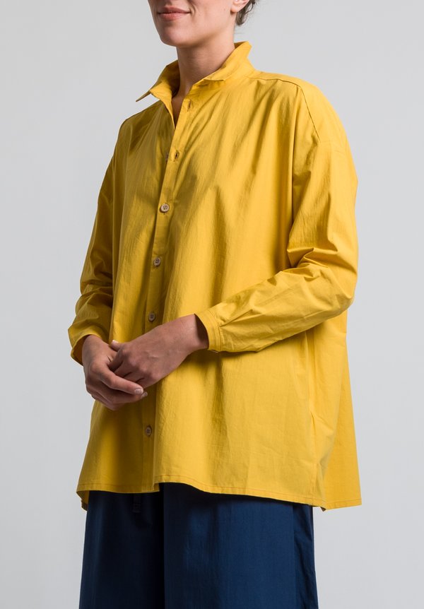 Toogood Cotton Percale Draughtsman Long Shirt in Sun	