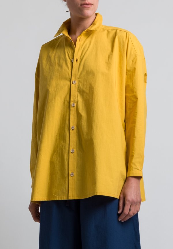 Toogood Cotton Percale Draughtsman Long Shirt in Sun	