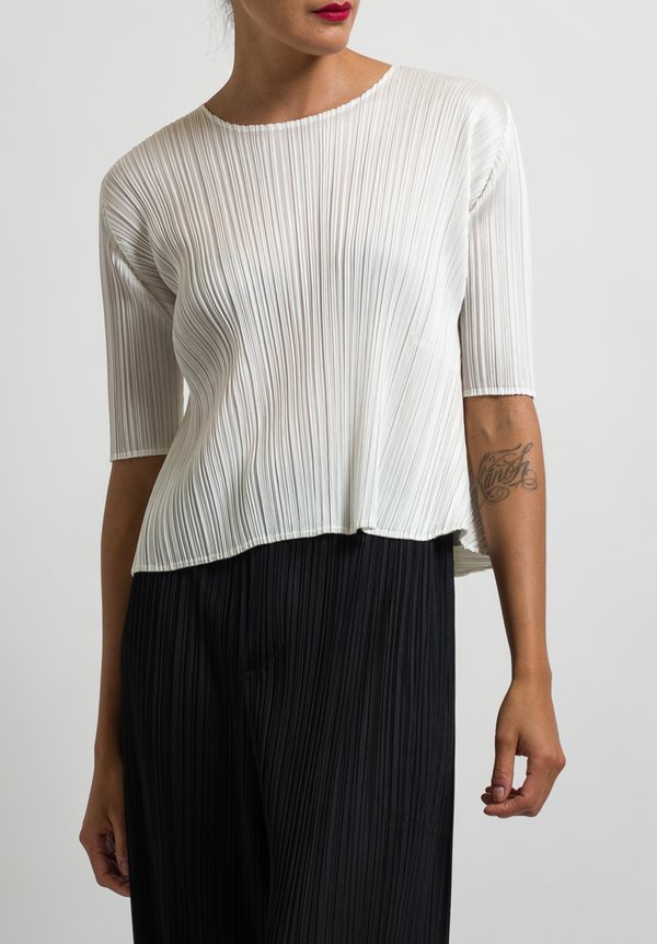 Issey Miyake Pleats Please Luster Top in White	