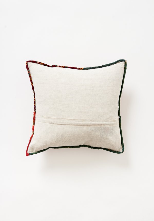 Antique Saami Quilt Square Pillow in Zigzag	