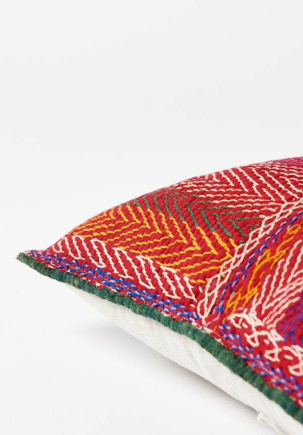 Antique Saami Quilt Square Pillow in Zigzag	