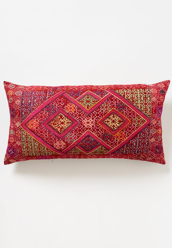 Antique Swati Lumbar Pillow in Red Diamond #2