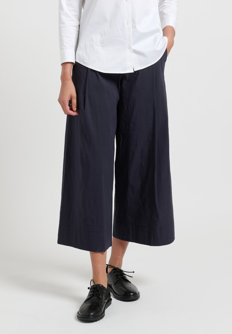 Peter O. Mahler Stretch Linen Culottes in Navy