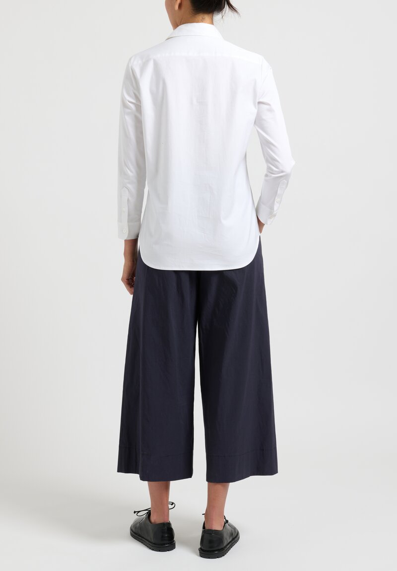 Peter O. Mahler Stretch Linen Culottes in Navy