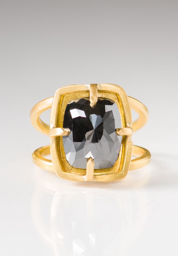 Karen Melfi 22K, Black Diamond Ring	
