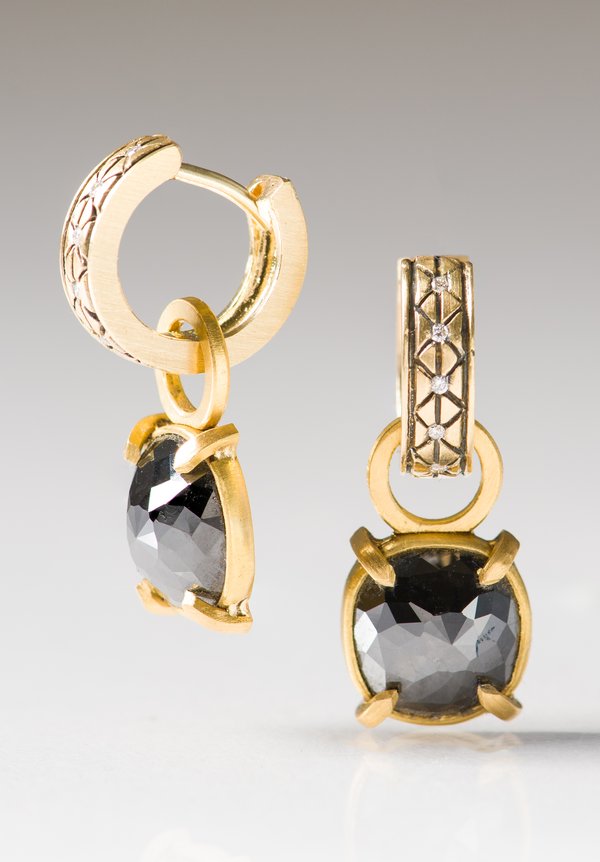 Karen Melfi 22K, Black Diamond Earring Charms	