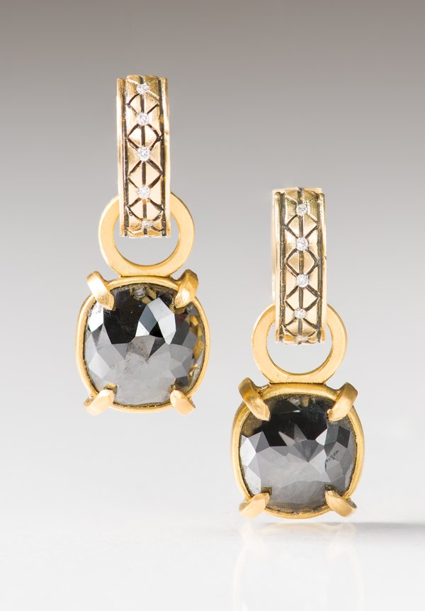 Karen Melfi 22K, Black Diamond Earring Charms	