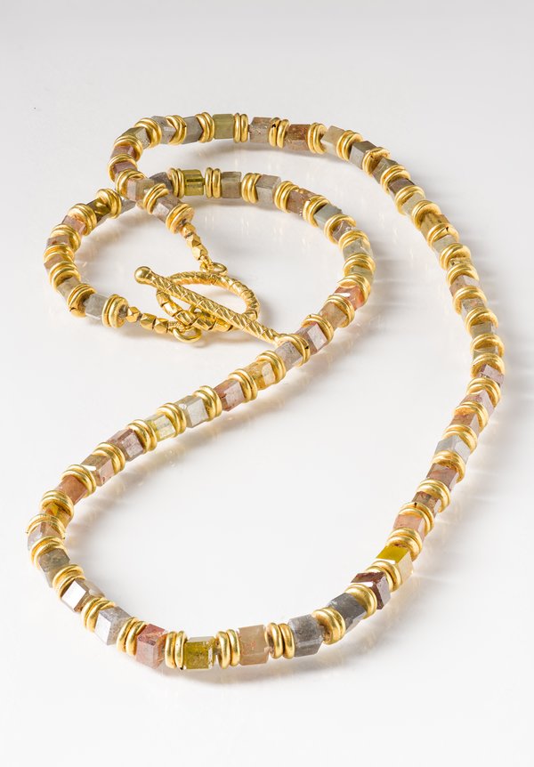 Karen Melfi 18k, Double Gold & Diamond Necklace	