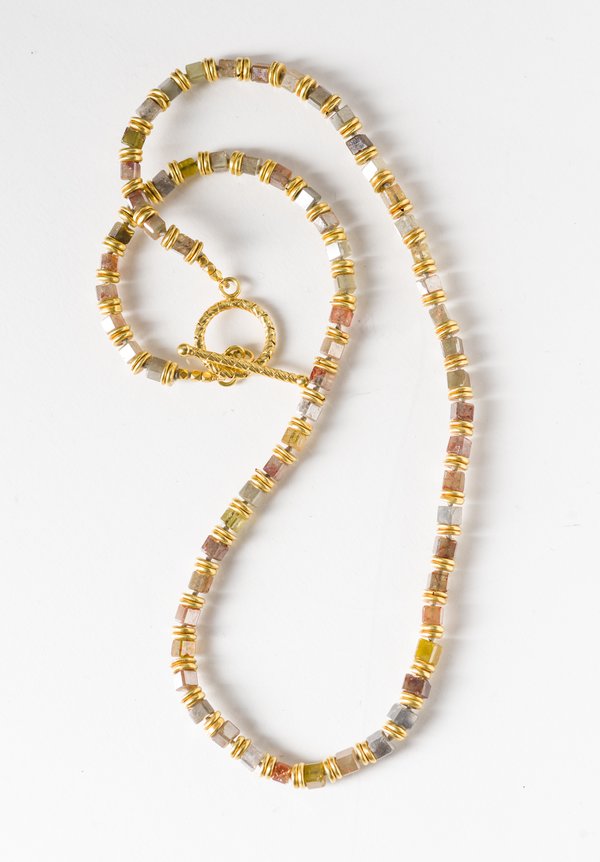 Karen Melfi 18k, Double Gold & Diamond Necklace	