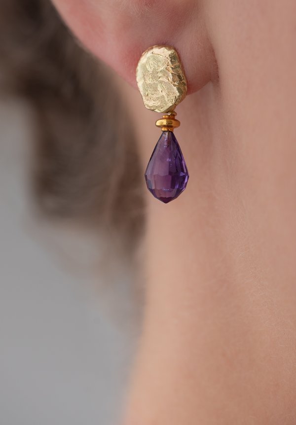 Greig Porter 18K, Purple Amethyst Earrings	