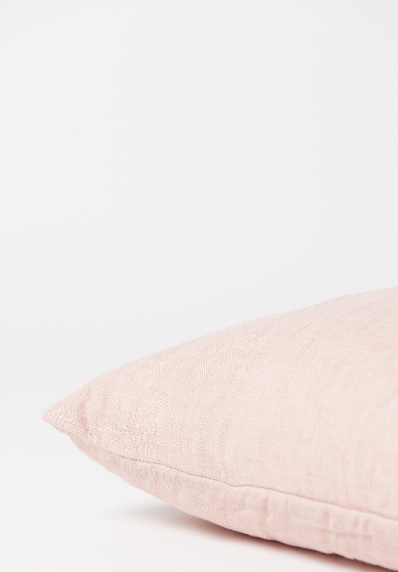 Himla Linen Hannelin Square Pillow in Pink