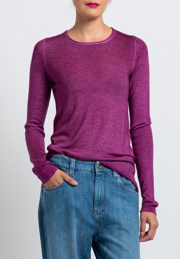 Avant Toi Rolled Hem Sweater in Purple	