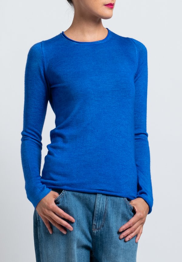 Avant Toi Rolled Hem Sweater in Blue	
