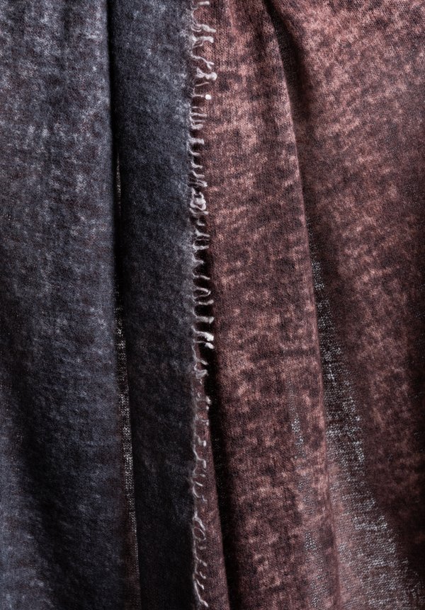 Avant Toi Cashmere Felted Stained Scarf in Nero / Brick	