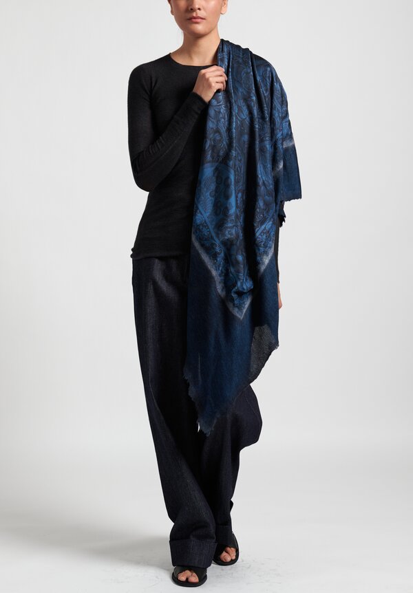 Avant Toi Cashmere/ Silk Small Felted Patchwork Scarf