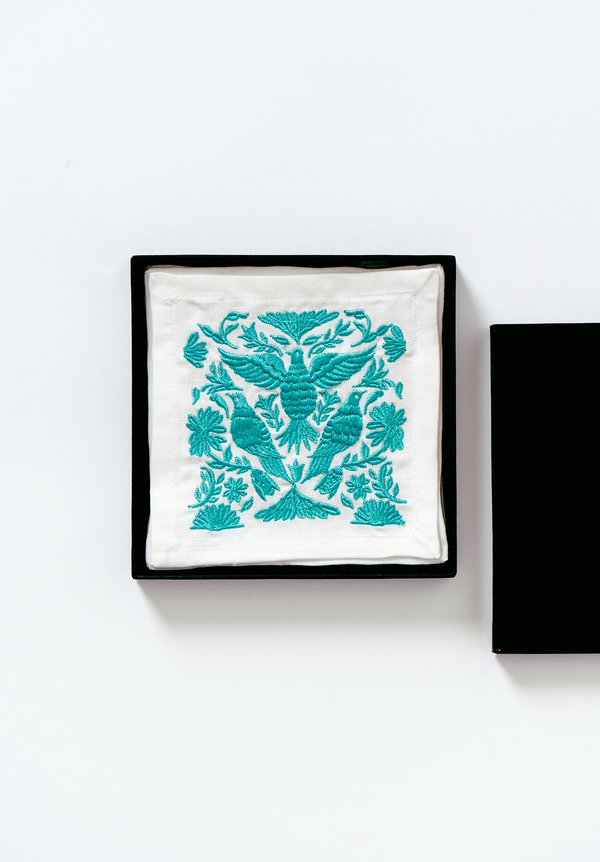 Kim Seybert Set of 6 Linen Otomi Cocktail Napkins	