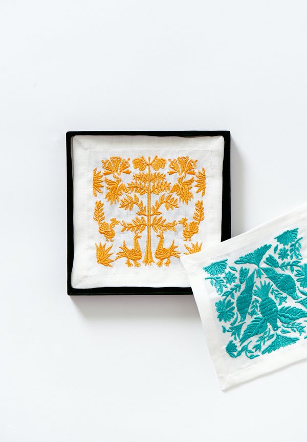 Kim Seybert Set of 6 Linen Otomi Cocktail Napkins	