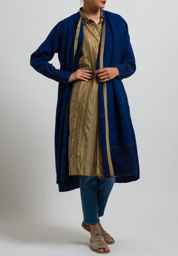 Péro Wool Tunic Dress in Blue	