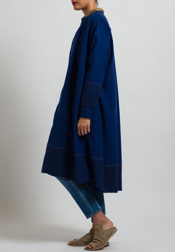 Péro Wool Tunic Dress in Blue	