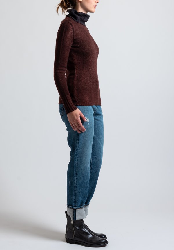 Avant Toi Fitted Turtleneck Sweater in Brown