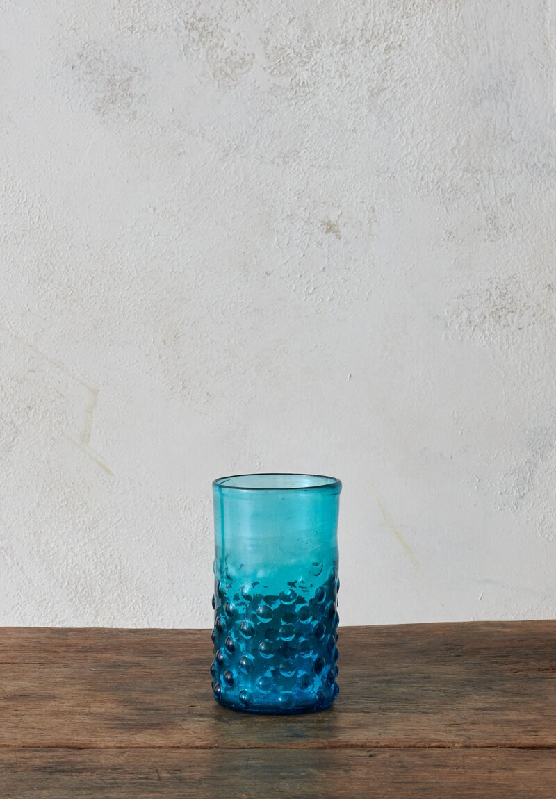 Handblown Pomegranate Glass Turquoise	