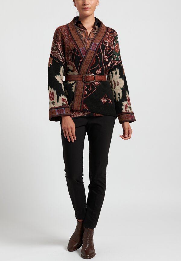 Etro Relaxed Cardigan in Black/ Brown	