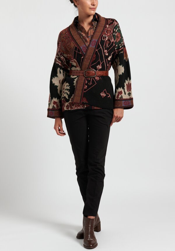 Etro Relaxed Cardigan in Black/ Brown	