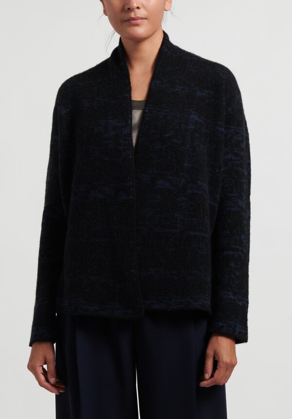 Lainey Keogh Belted Cardigan in Black/ Blue	