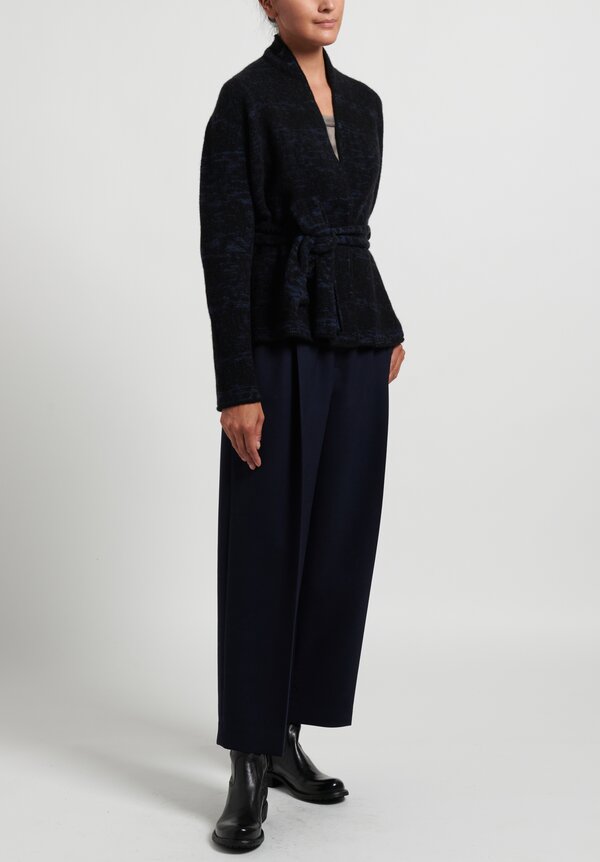 Lainey Keogh Belted Cardigan in Black/ Blue	