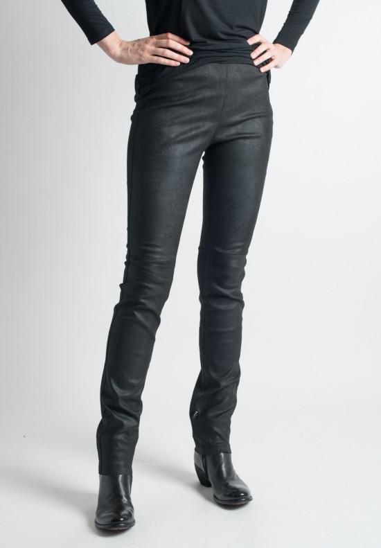 Ventcouvert Stretch Leather Leggings in Black