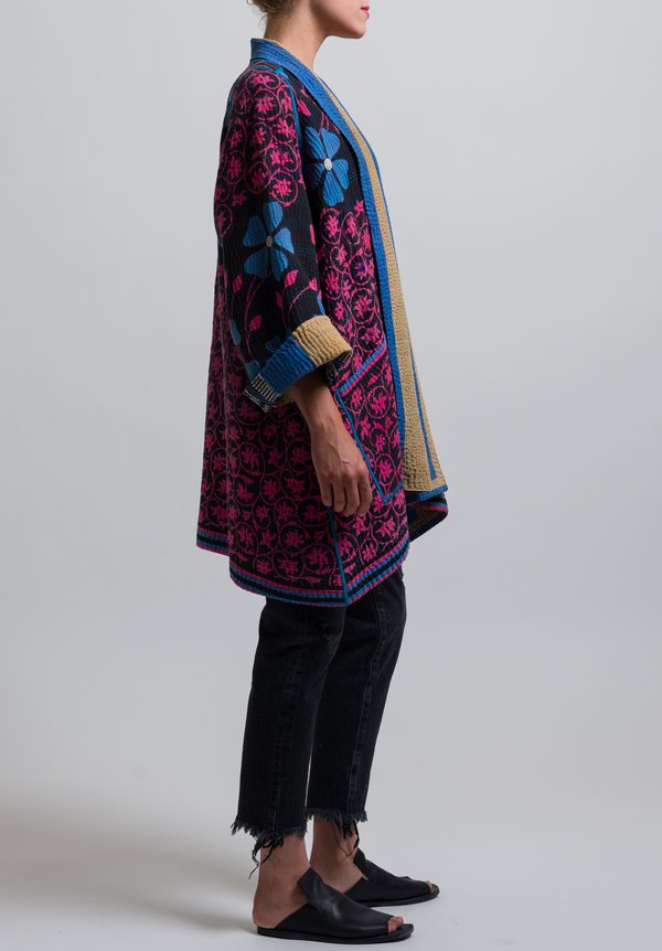 Mieko Mintz 4-Layer A-Line Jacket in Pink/ Cornflower	