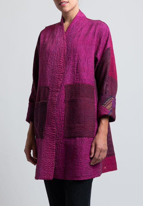 Mieko Mintz 4-Layer Cotton/ Silk Topper Jacket in Purple	