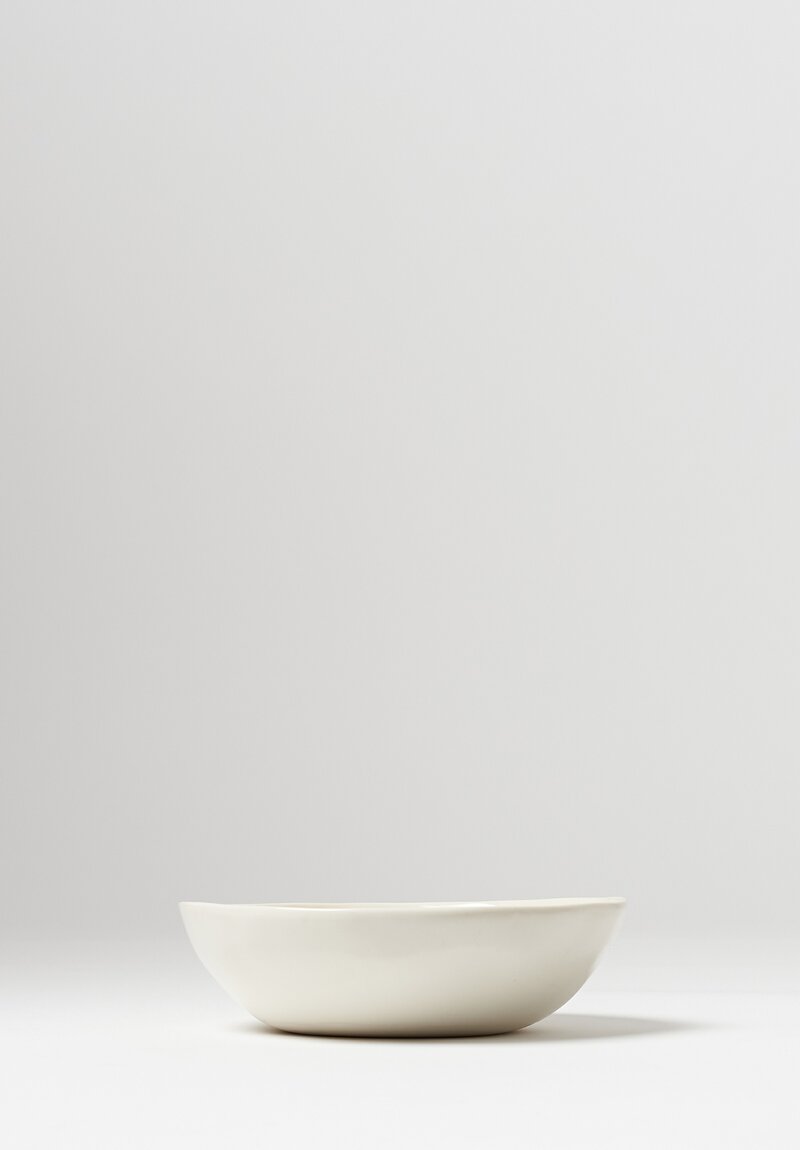 Bertozzi Brush Interior Shallow Porcelain Bowl in Gold	