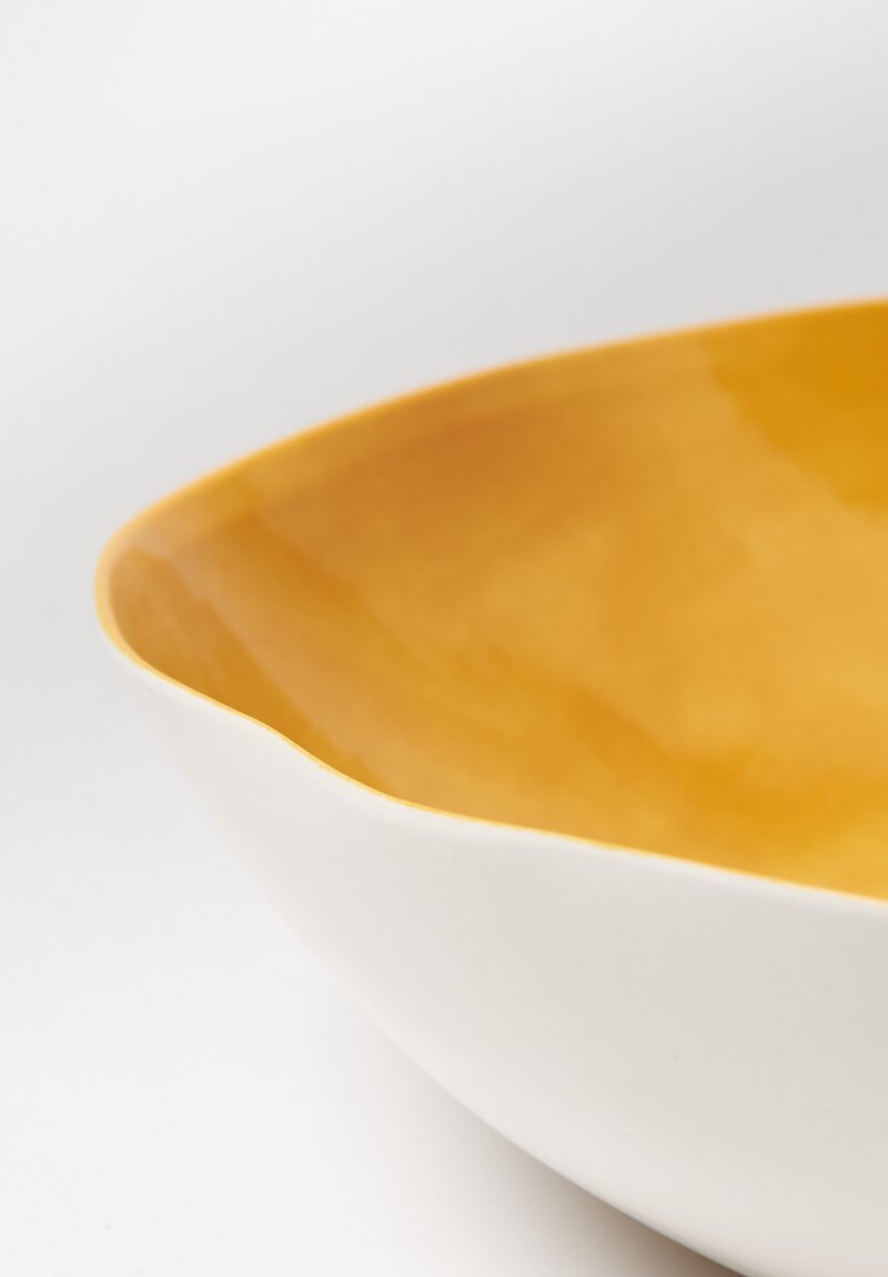 Handmade Porcelain Interior Large Serving Bowl in Giallo Yellow
