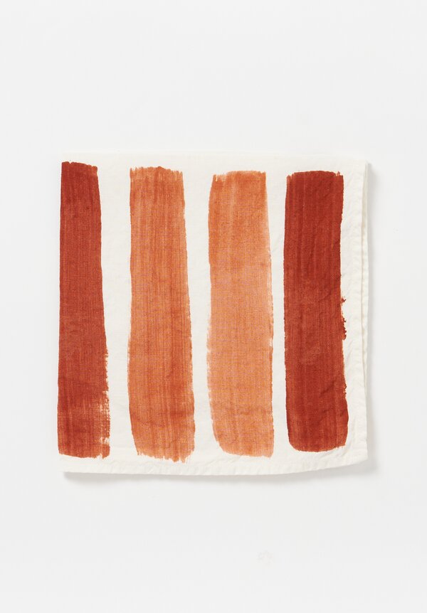 Bertozzi Handmade Linen Striped Napkin in Rosso	
