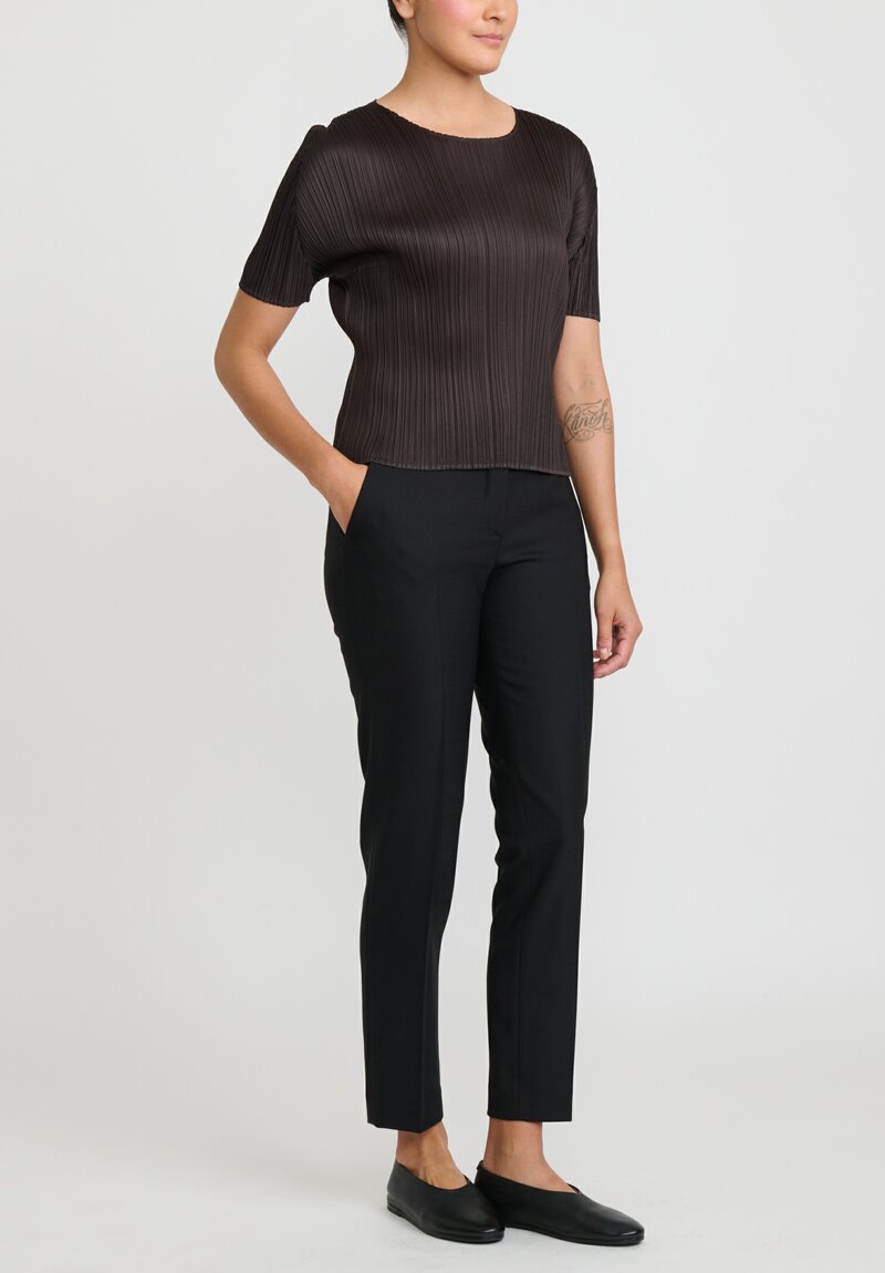 Issey Miyake Pleats Please June Top in Dark Brown