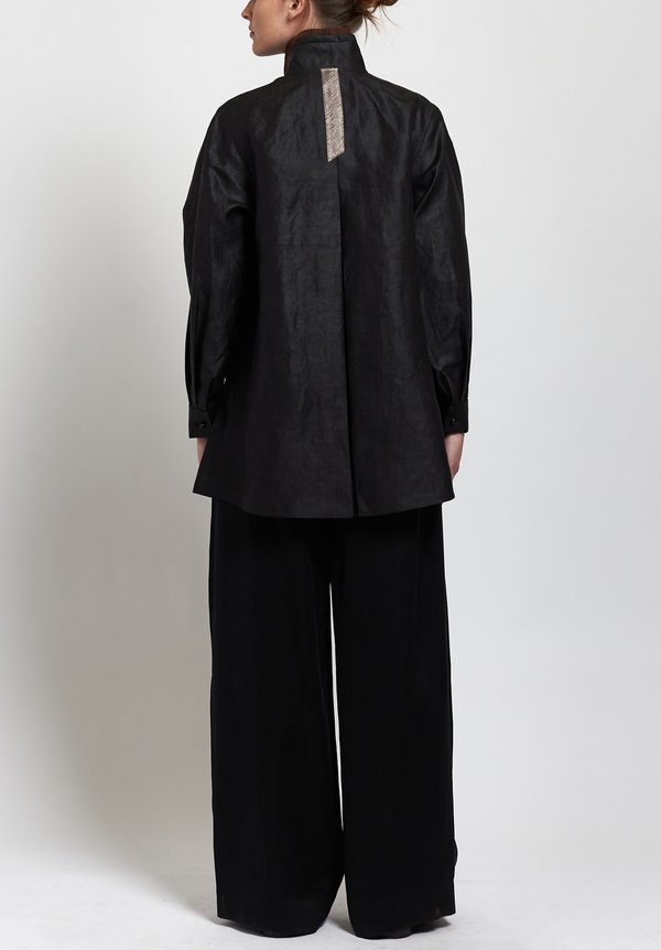 Sophie Hong Silk Smooth Relaxed Shirt in Black