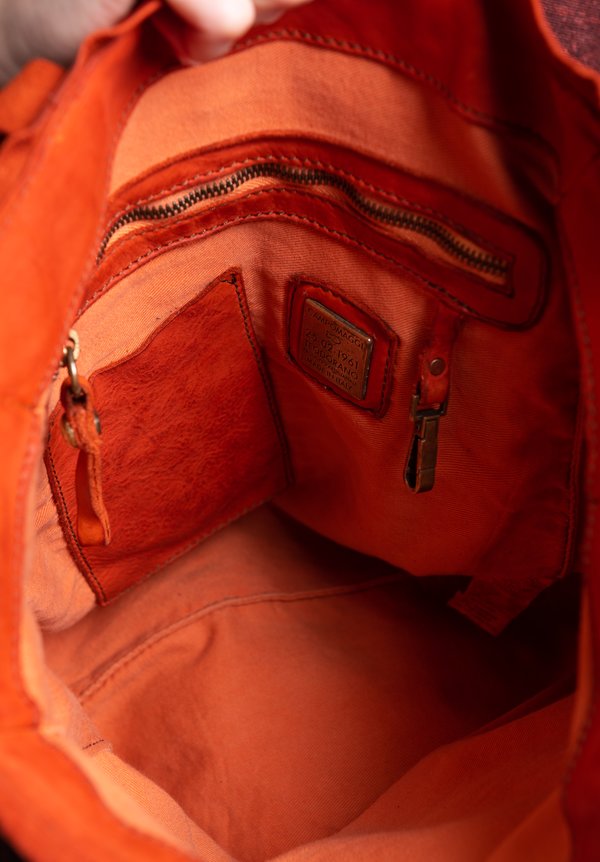 Campomaggi Leather Shopping Tote in Orange