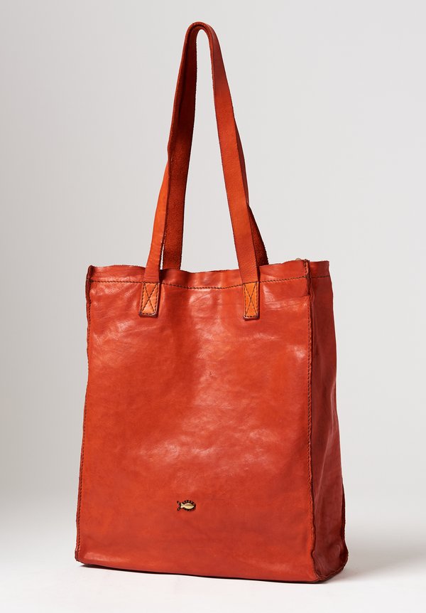 Campomaggi Leather Shopping Tote in Cotto Orange | Santa Fe Dry Goods ...