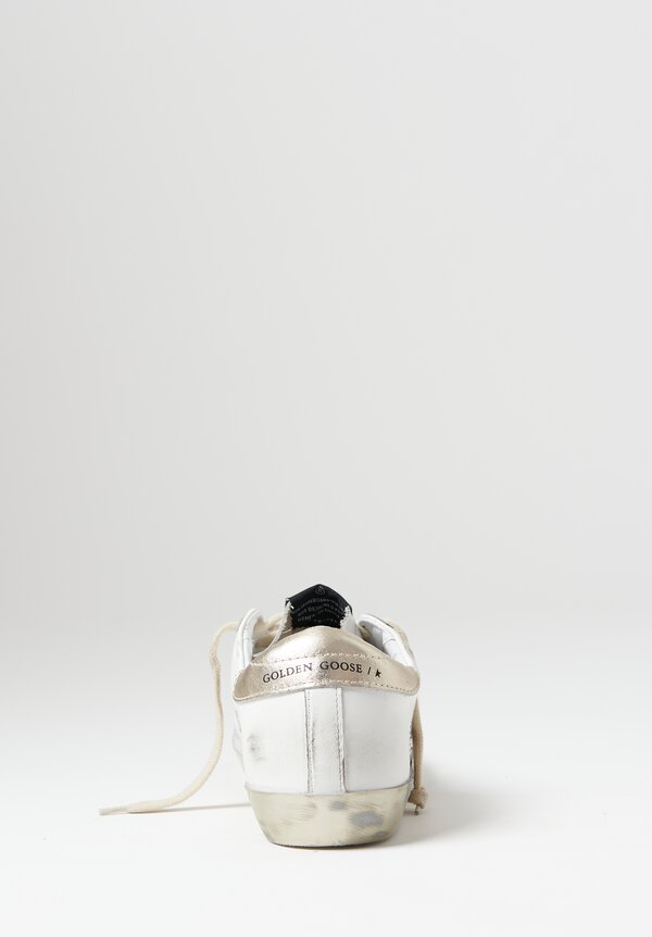 Golden Goose Calf Leather Superstar Sneakers in White / Gold	