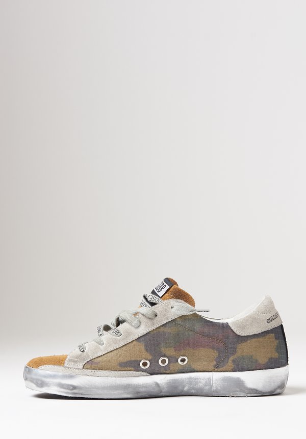 Golden Goose Camouflage Superstar Sneakers in Coffee	