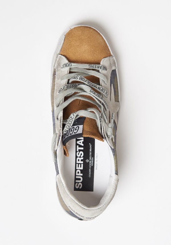 Golden Goose Camouflage Superstar Sneakers in Coffee	