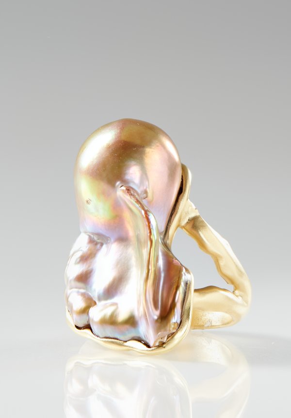 Karen Melfi 18K, Cultured Baroque Pearl Ring	