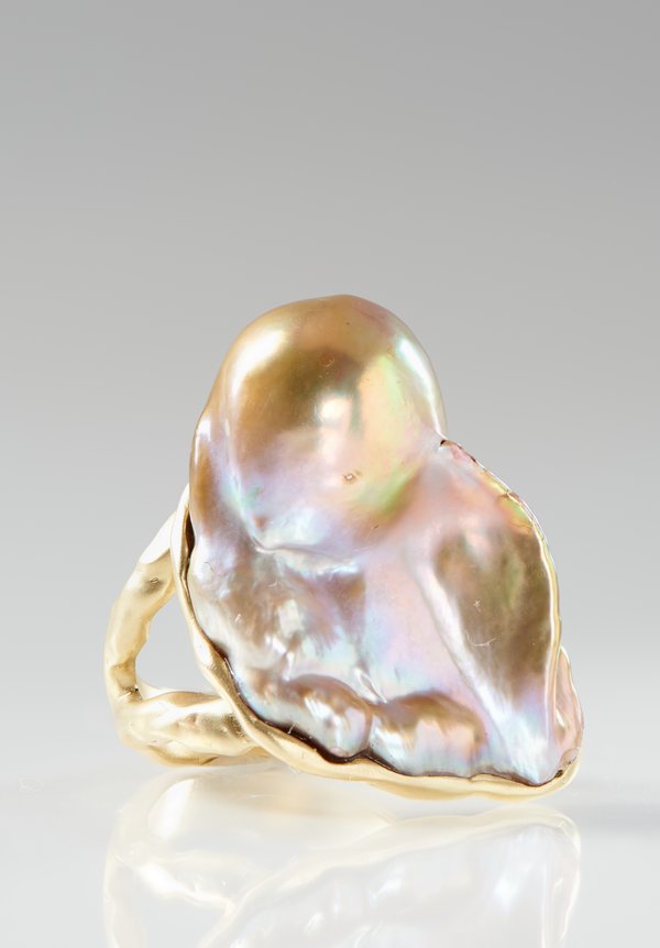 Karen Melfi 18K, Cultured Baroque Pearl Ring	