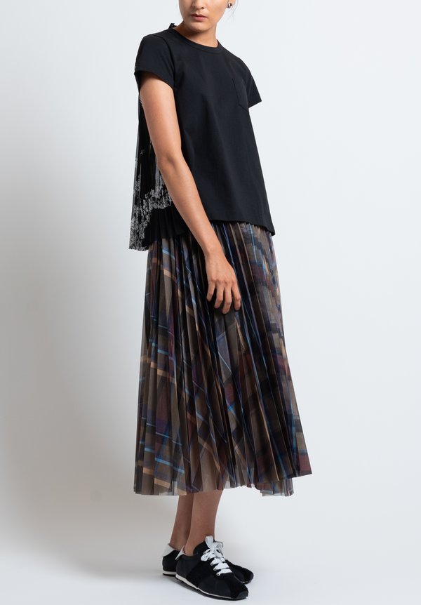Sacai Pleated Back T-Shirt in Black/Floral | Santa Fe Dry Goods ...